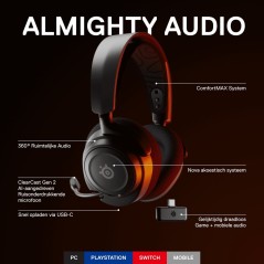 SteelSeries Arctis Nova 7 Trådløs Headset - Fantastisk Lydkvalitet og Komfort i Sort - Varenr. 5707119041294