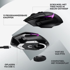 Logitech G G502 X PLUS - Optisk Trådløs Gaming Mus i Sort | Ultimativ Præcision og Komfort