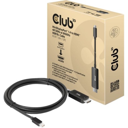 Club 3D CAC-1187 Videoadapterkabel 1.8m - Optimer Dit Setup med Høj Kvalitet og Fleksibilitet!