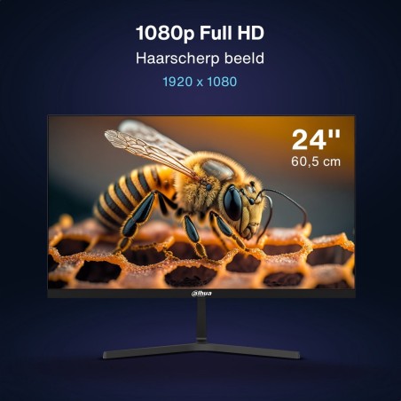 Dahua DHI-LM24-B200S 23.8" Full HD Skærm - 1920 x 1080, HDMI & VGA, 75Hz - Fantastisk Billede og Ydeevne!