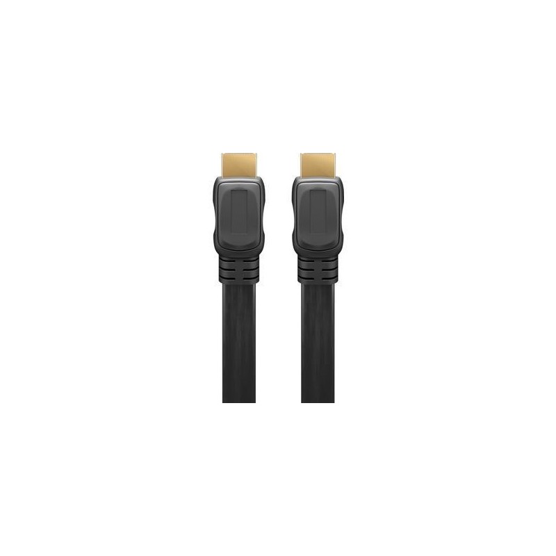 High Speed HDMI Cable with Ethernet, 1.5 m Fladt - HDMI male (type A) HDMI male (type A) High Speed HDMI Cable with Ethernet, 1.5 m Fladt - HDMI male (type A) HDMI male (type A)