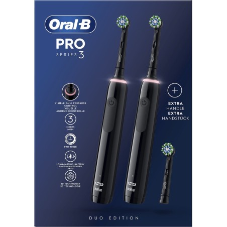 Oral-B PRO 3 3900 Duopack Black Edition - Effektiv Mundhygiejne med Stil og Kvalitet!