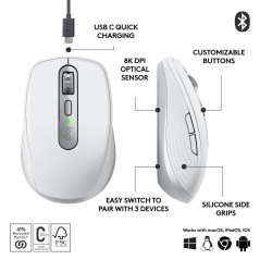 Logitech MX Anywhere 3S Optisk Trådløs Grå