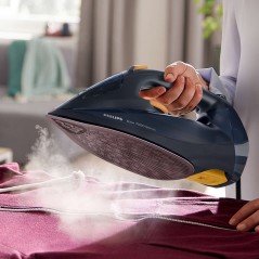 Philips Azur 7000 Series DST7060 Dampstrygejern 3000W - Effektiv, kraftfuld og ergonomisk strygning i Blågul!