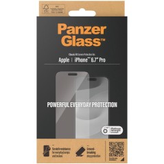 PanzerGlass Skærmbeskyttelse til Apple iPhone 15 Pro Max | Classic Fit – Optimal Beskyttelse og Klarhed!