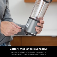 Ninja 100-BC151 Blast Portable Blender – Kraftfuld, Praktisk & Elegant Sort Blender til Smoothies og Mere!