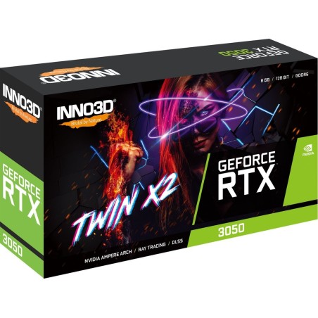 Inno3D GeForce RTX 3050 TWIN X2 8GB - Kraftfuld grafikydelse til gaming og kreativitet!
